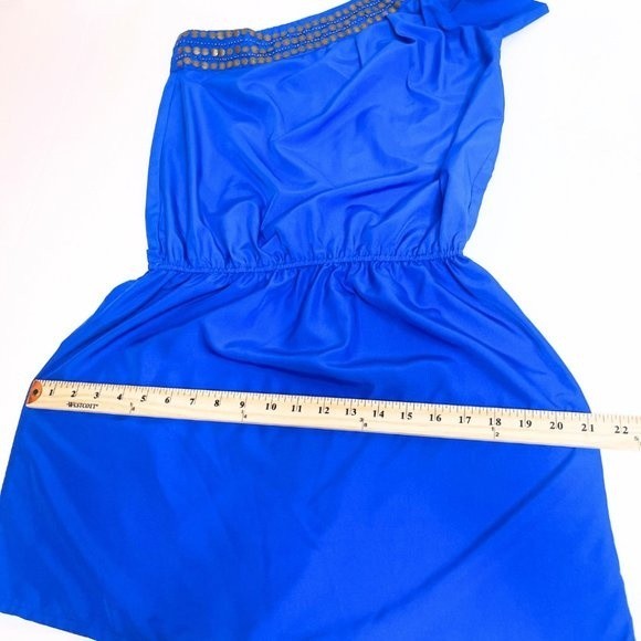 Angie One Shoulder Royal Blue Mini Dress Size Medium - Picture 14 of 16